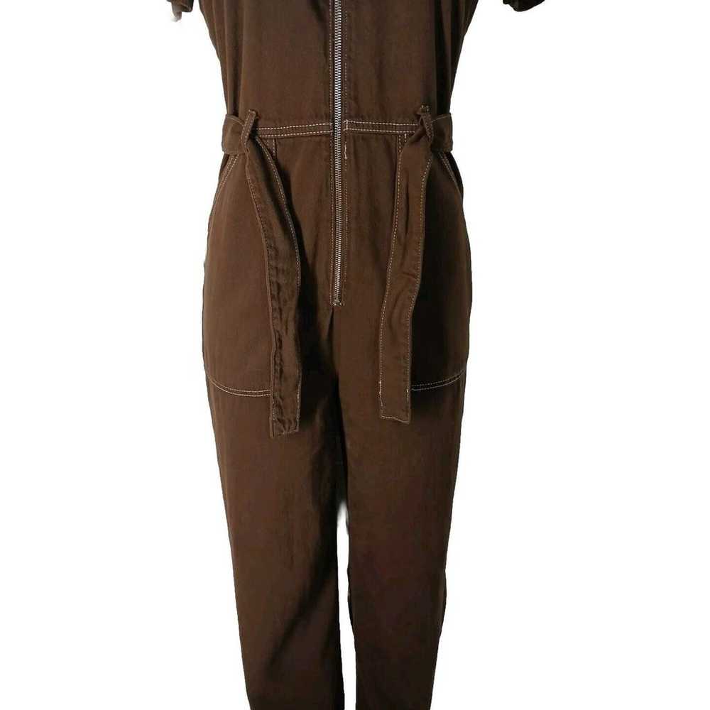 REFORMATION Cassidy Jumpsuit Brown Cotton Size 6 … - image 8