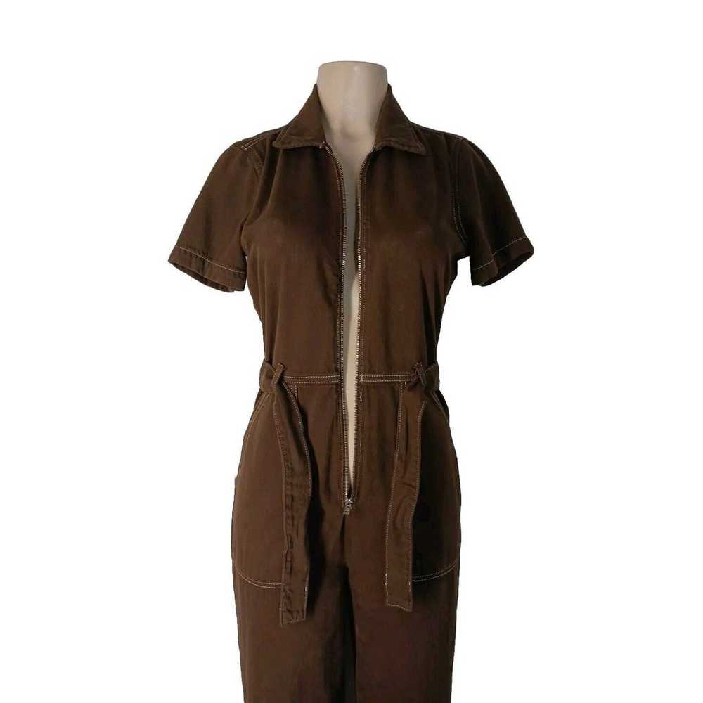 REFORMATION Cassidy Jumpsuit Brown Cotton Size 6 … - image 9