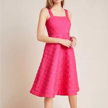 Anthropologie Maeve Pink Tomasa Quilted Pink Midi 