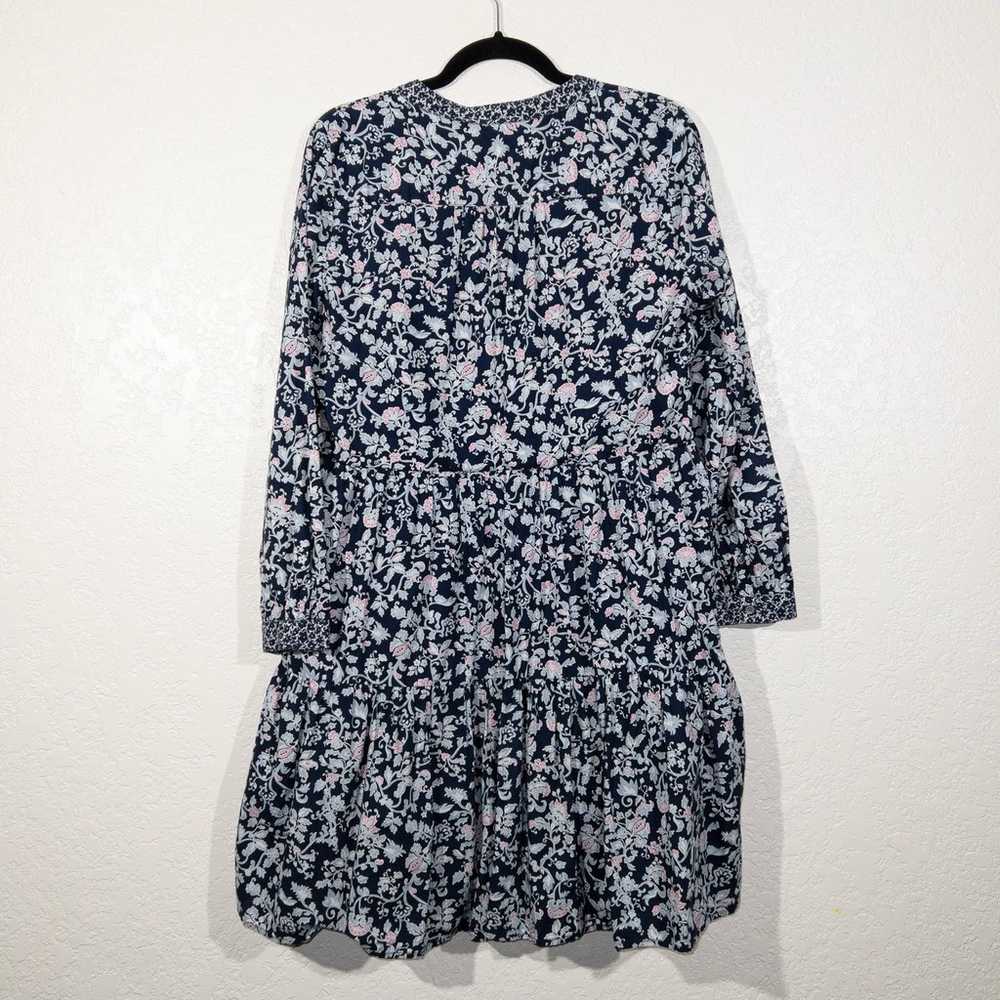 New J. Crew Blue Floral Mixed-Print Tiered Dress … - image 10