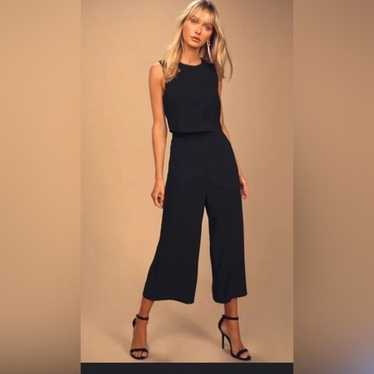 Lulus Glam bition black sleeveless wide leg jumps… - image 1