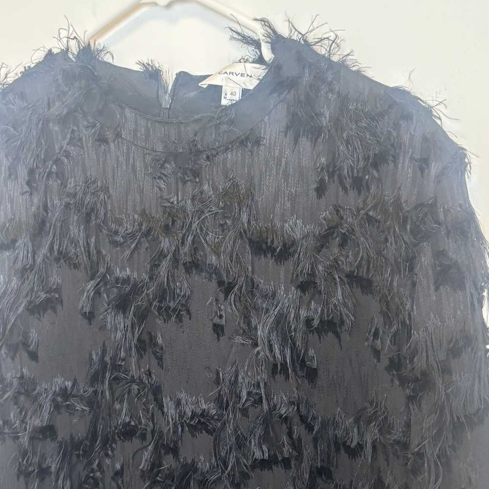 Paris Designer Dress by Carven- Black Fringe Long… - image 9