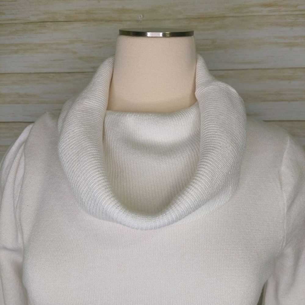 Sam Edelman White Cowl Neck Sweater Dress White S… - image 9