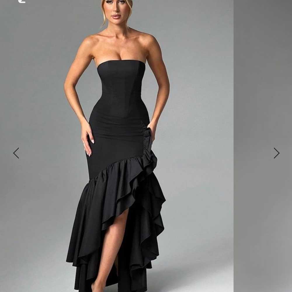 black dress with ruffles - image 1