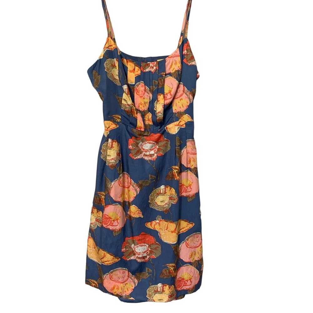 Maeve Anthropologie peony mini slip dress open ba… - image 1