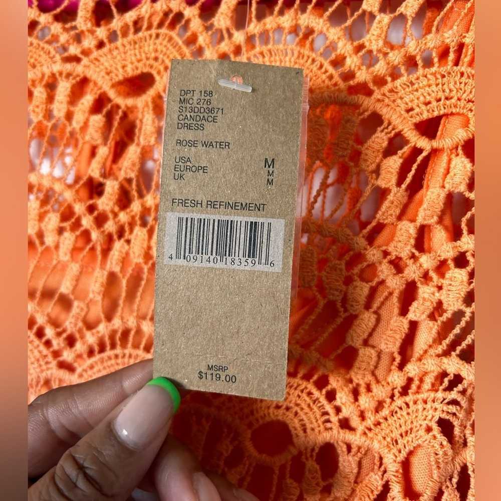 CREMIEUX Orange Crochet dress with slip. - image 6