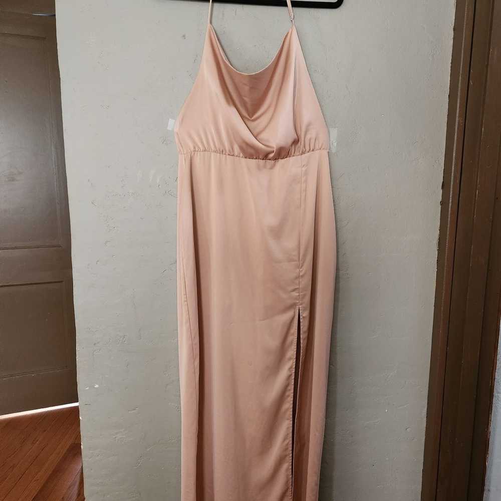 Lulus It's Fate Pale Orange Satin Sleeveless Halt… - image 2