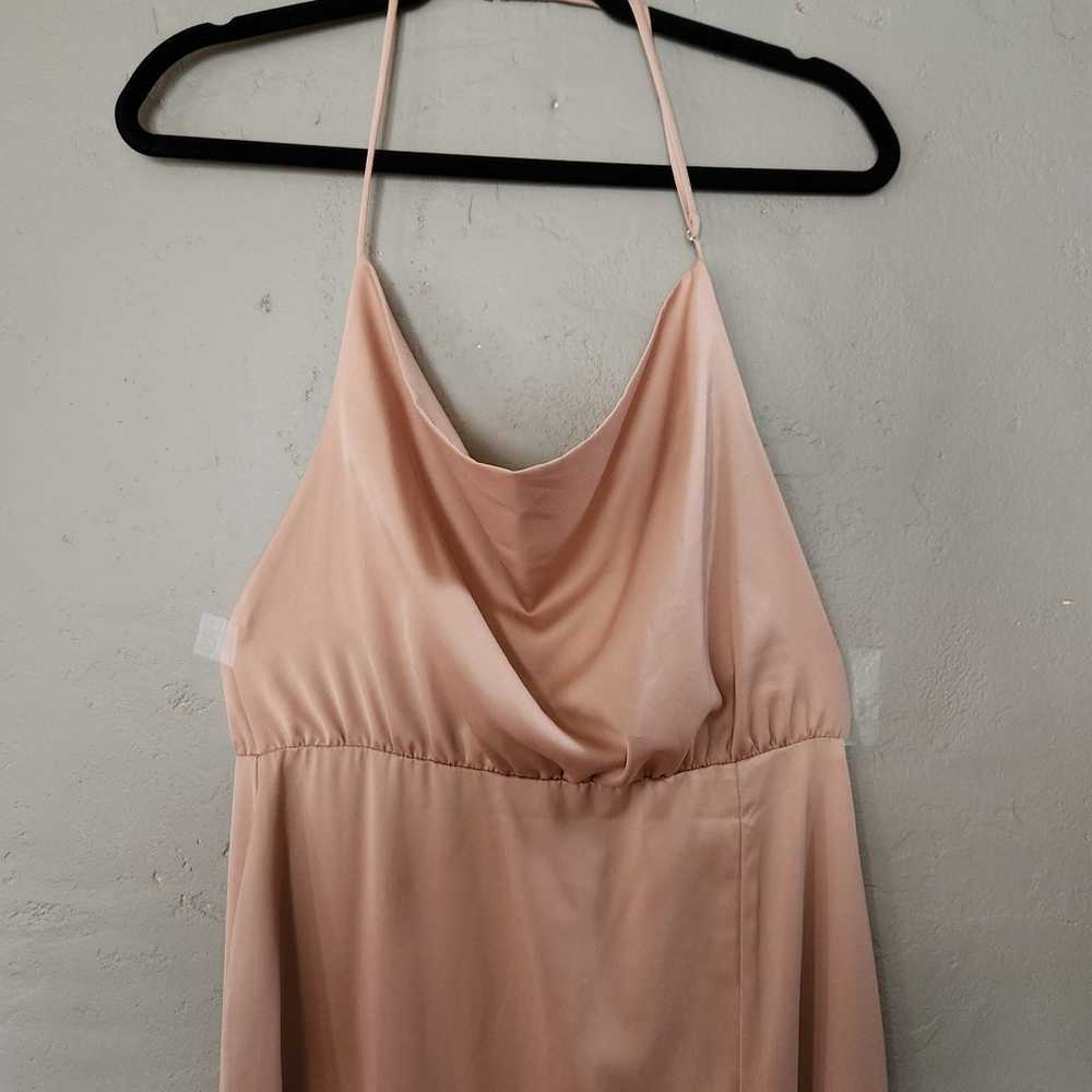 Lulus It's Fate Pale Orange Satin Sleeveless Halt… - image 3