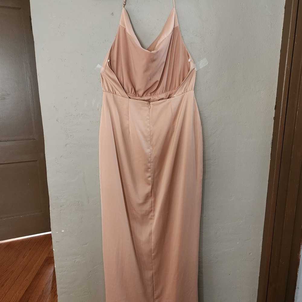 Lulus It's Fate Pale Orange Satin Sleeveless Halt… - image 4