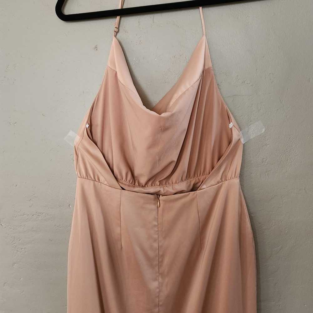 Lulus It's Fate Pale Orange Satin Sleeveless Halt… - image 5