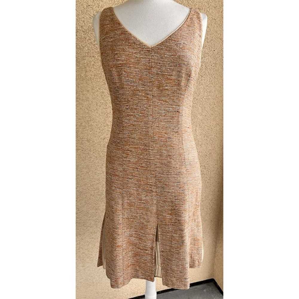 Kay Unger Classic sheath dress size 10 tweed silk… - image 2