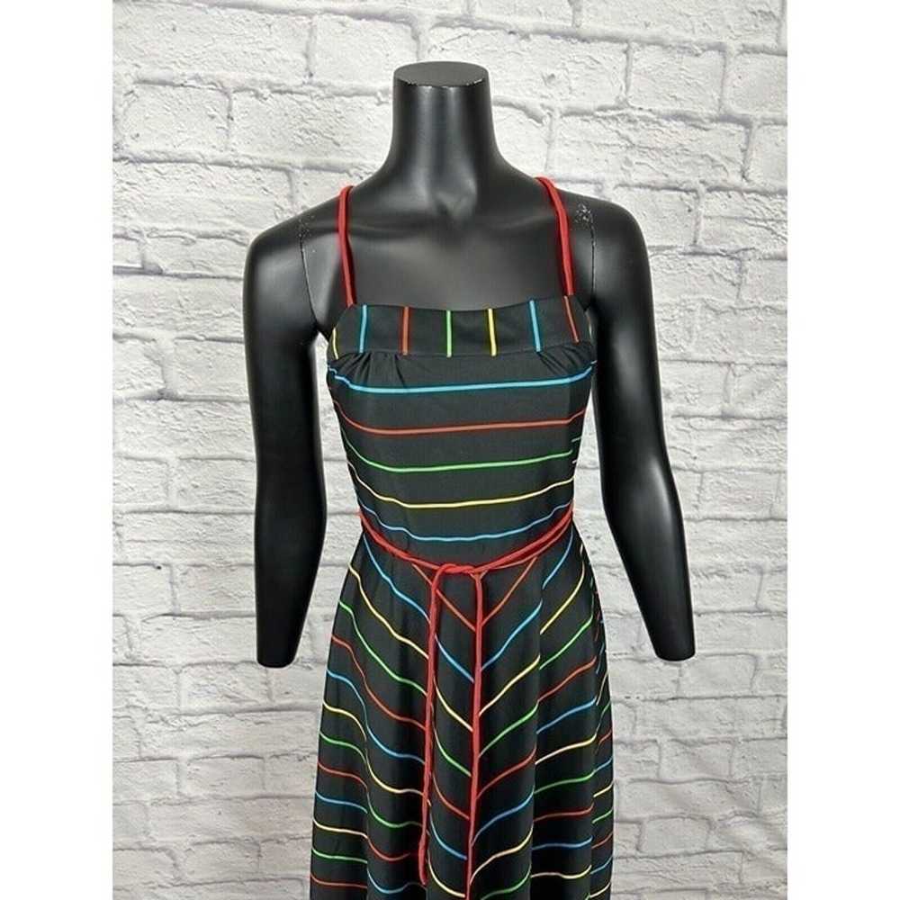 Samuel Blue Multi Color Stripes Sleeveless Backle… - image 2