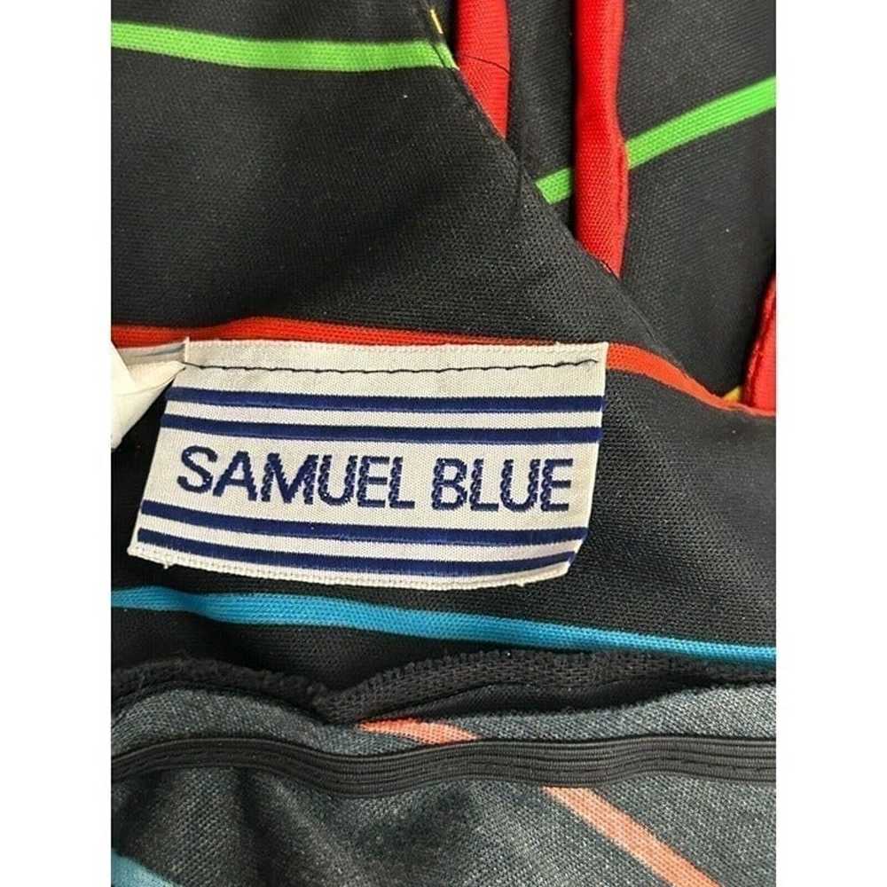 Samuel Blue Multi Color Stripes Sleeveless Backle… - image 7