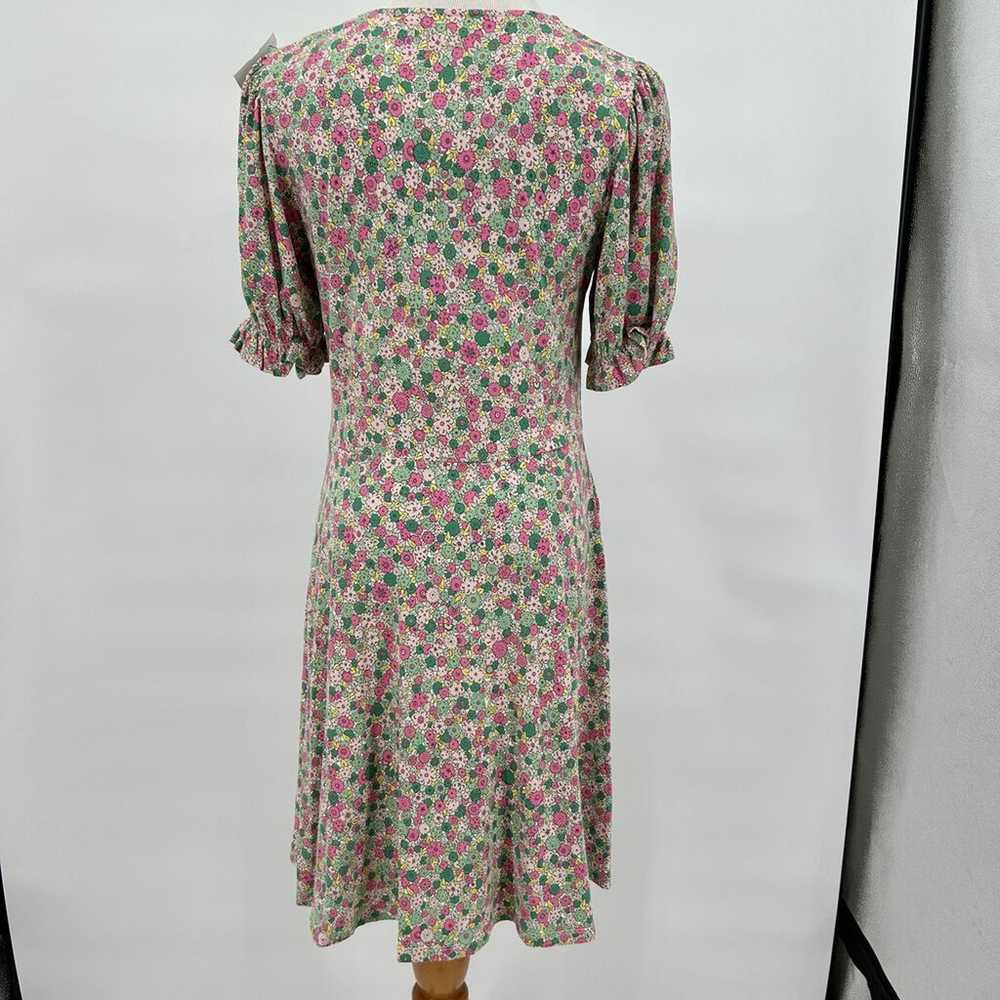 Boden Spring Floral Knit Puff Sleeve Jersey Dress… - image 3