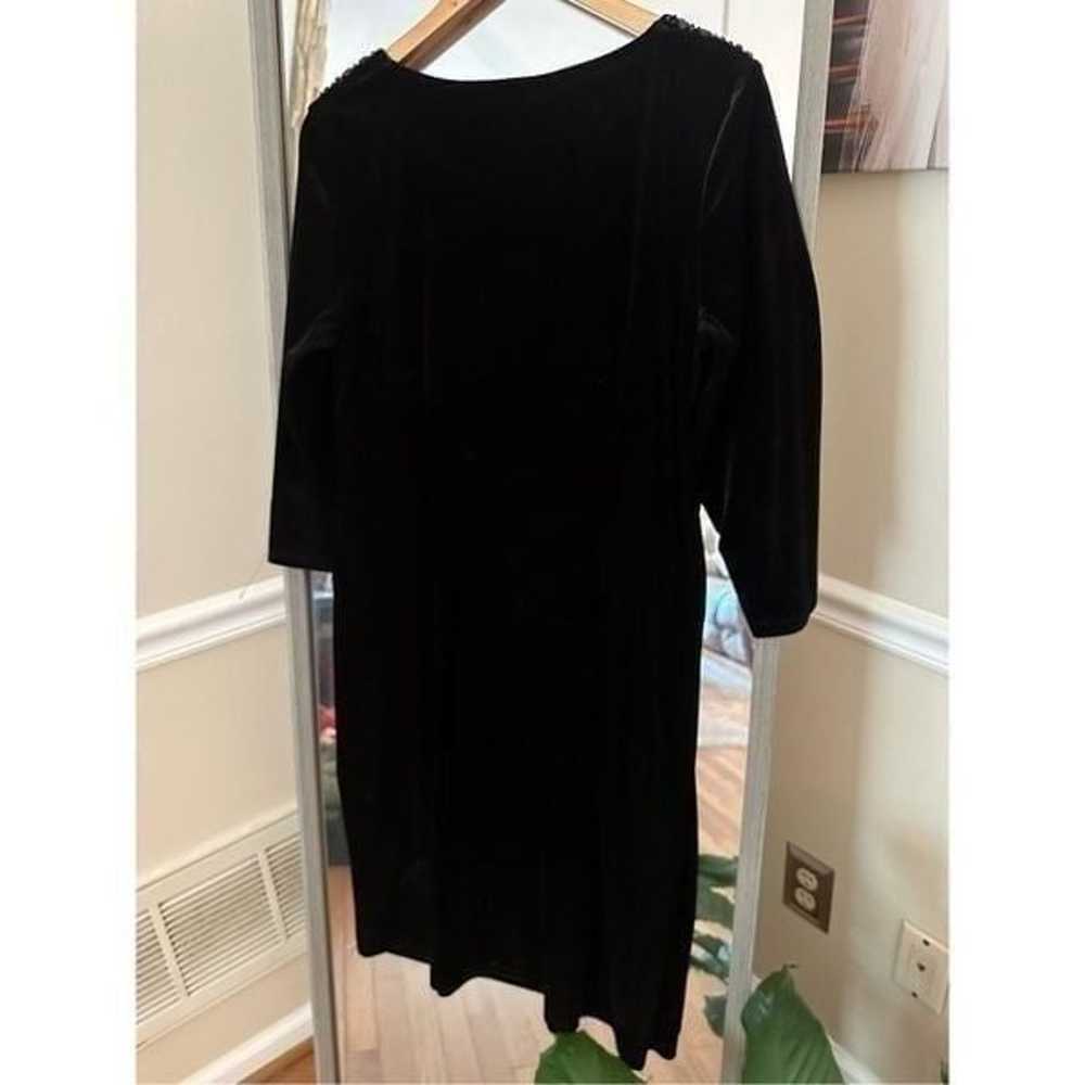 MSK Velvet Beaded Sheath Dress Size 10 Black - image 2