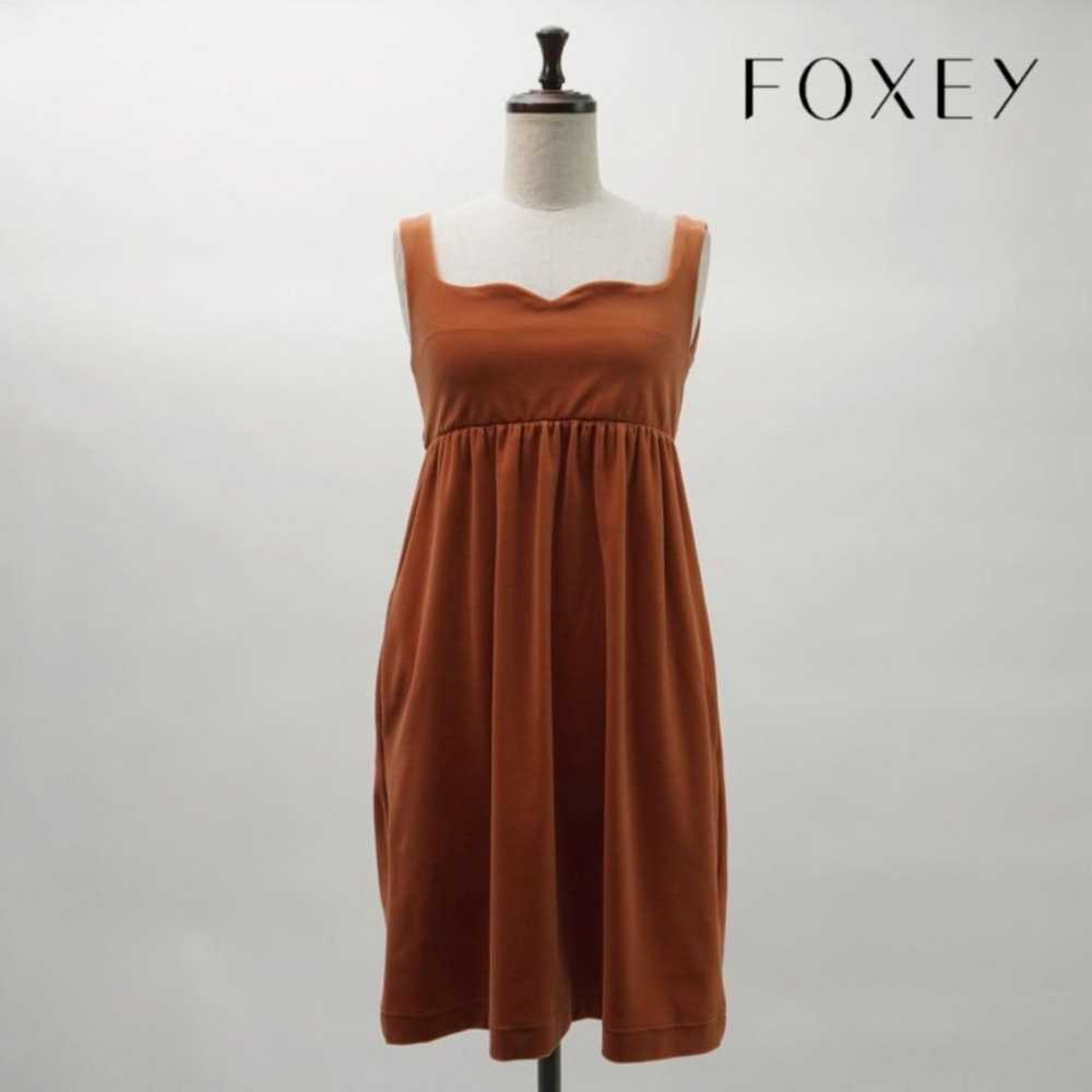 Foxey Velvet Sleeveless Flare One-Piece Dress Ora… - image 1