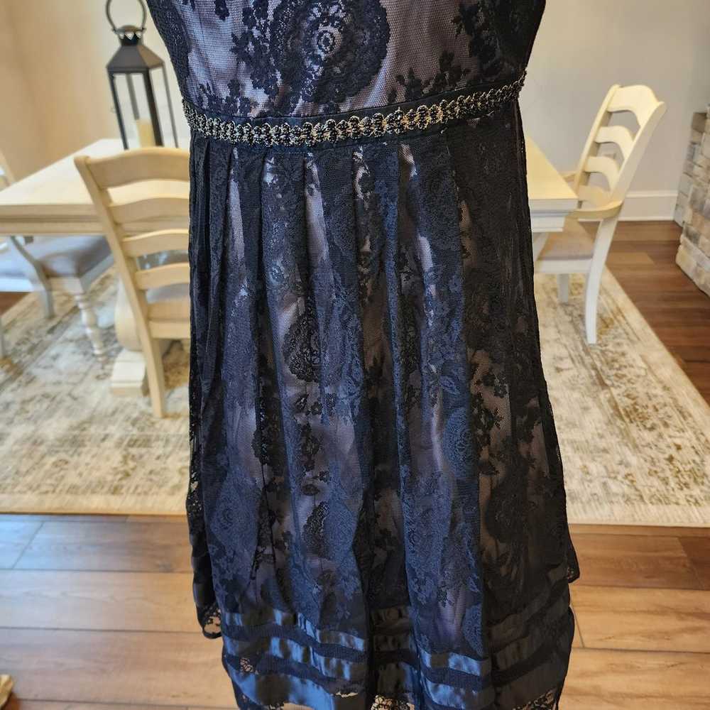 Y2k Vintage Black Lace Babydoll Cocktail Dress Si… - image 7