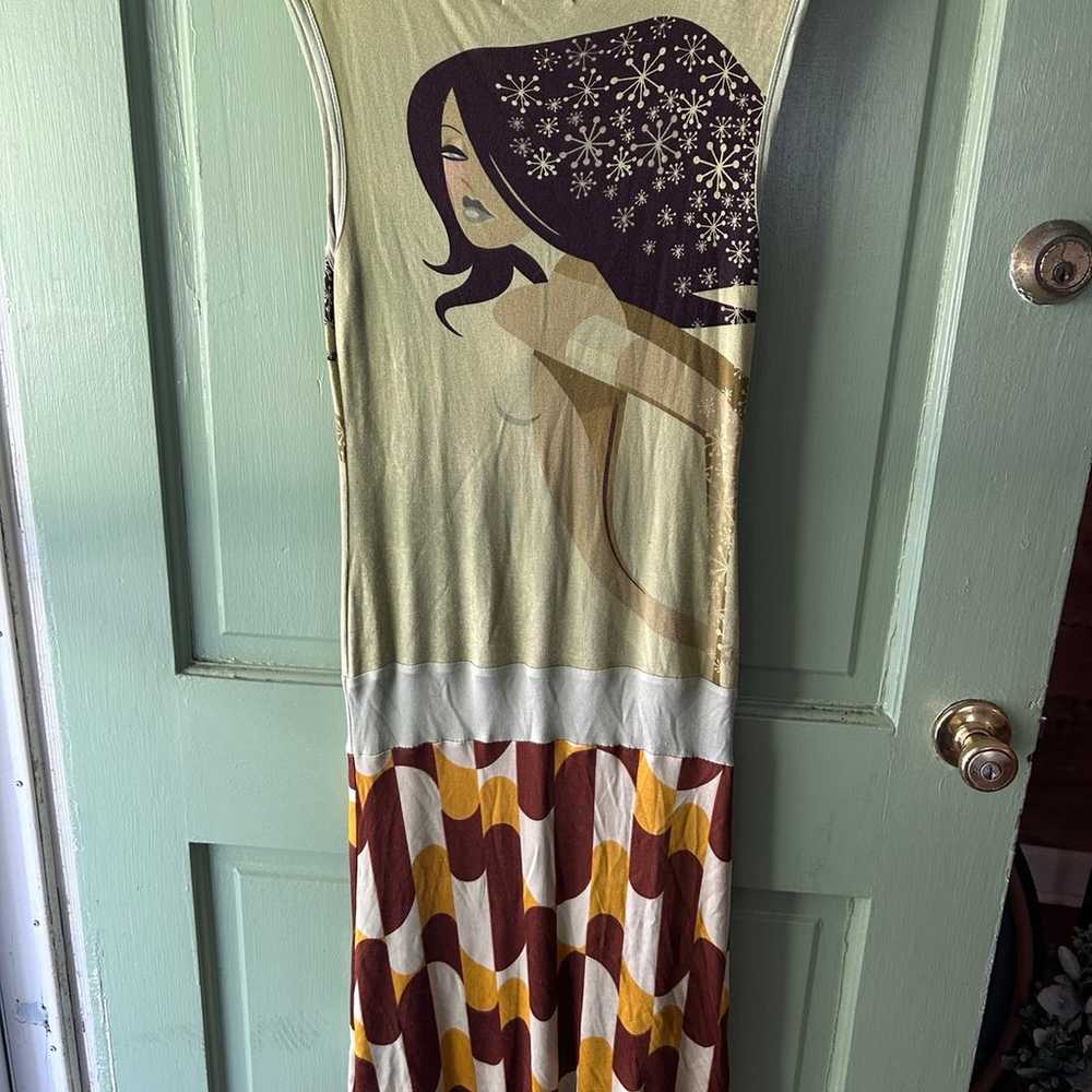 Custo barcelona retro midi graphic Dress size 3, … - image 7