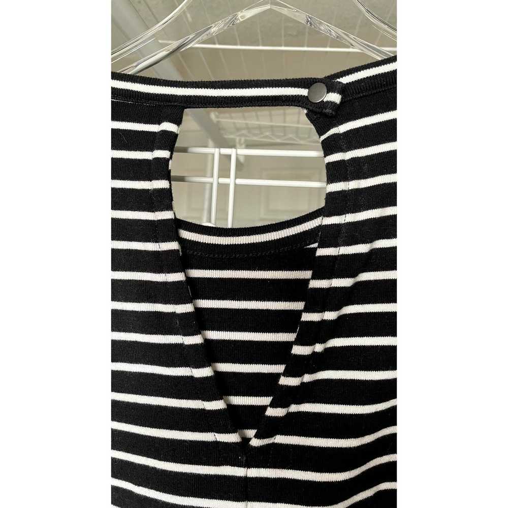 Madewell Striped Black White Keyhole Dress Size L… - image 8