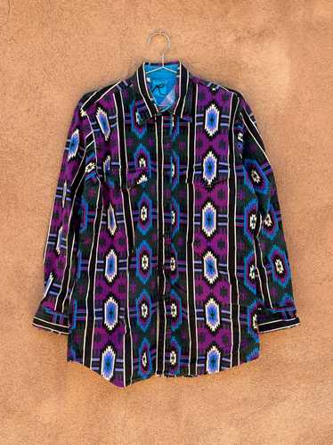 Geometric Southwest Style Roper Rodeo Shirt