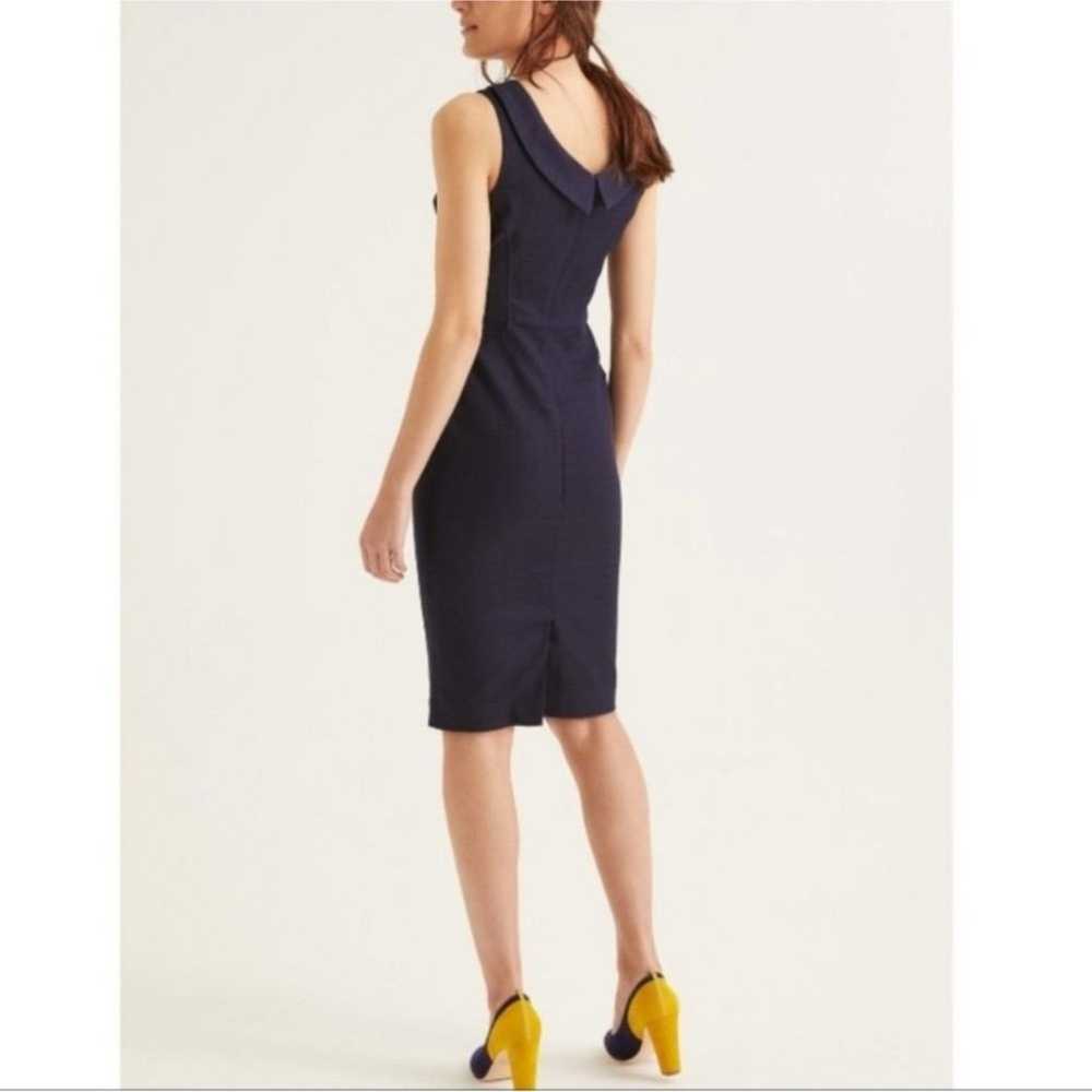 Boden - Martha Textured Sheath Dress - Navy Blue … - image 2