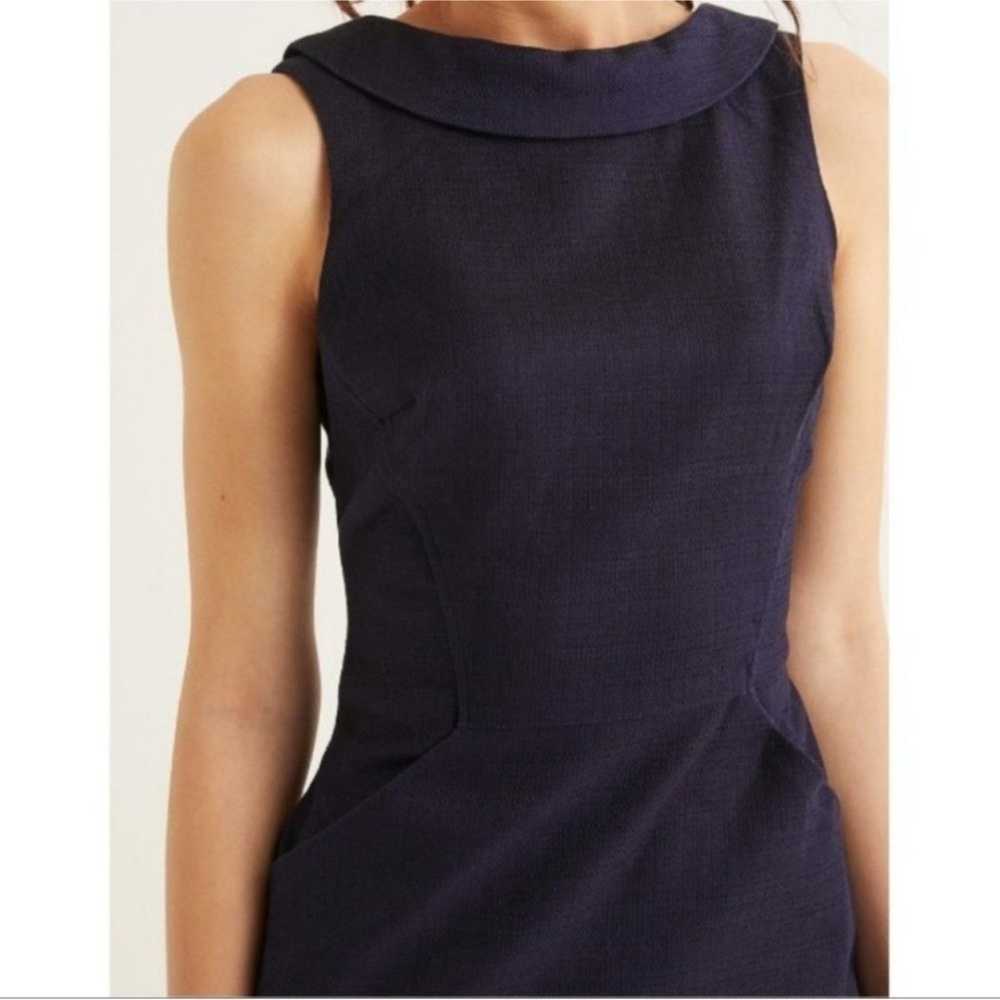 Boden - Martha Textured Sheath Dress - Navy Blue … - image 3