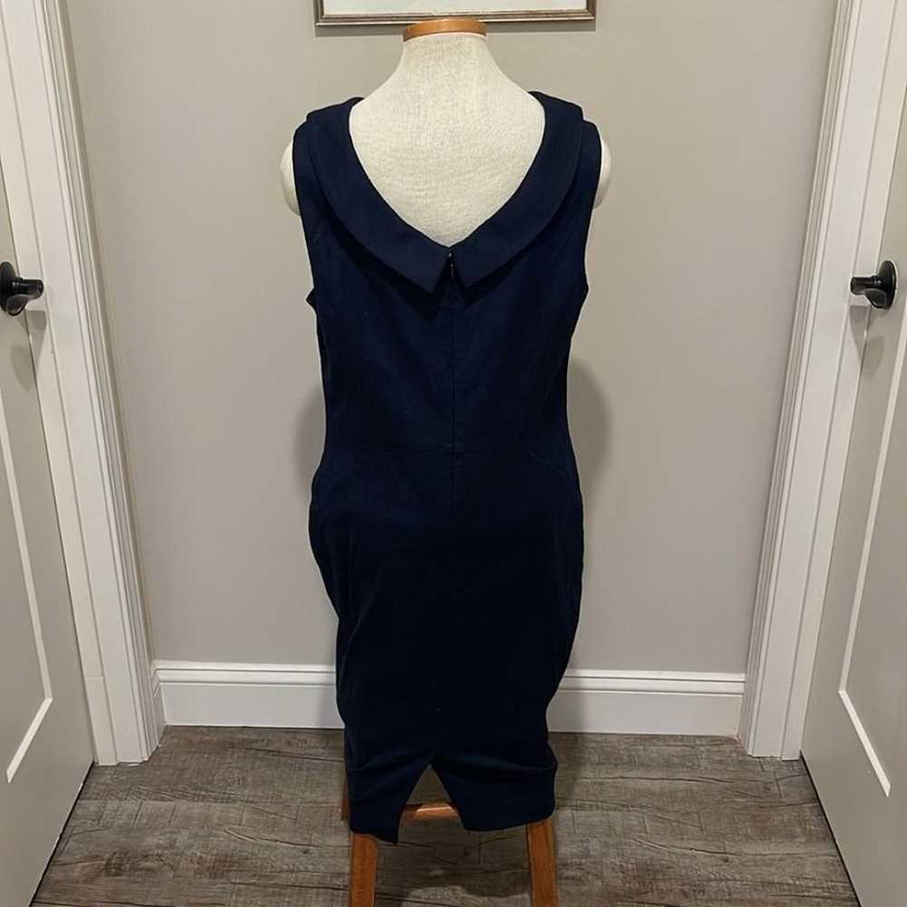 Boden - Martha Textured Sheath Dress - Navy Blue … - image 8