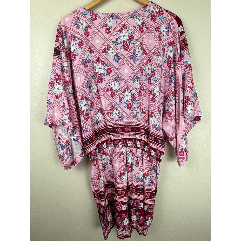 Lulus Dominica Pink Kimono Sleeve V-Neck Romper S… - image 4