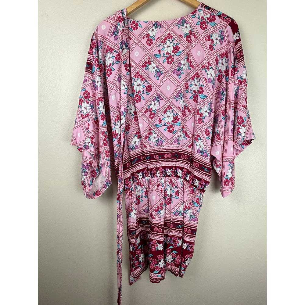 Lulus Dominica Pink Kimono Sleeve V-Neck Romper S… - image 5