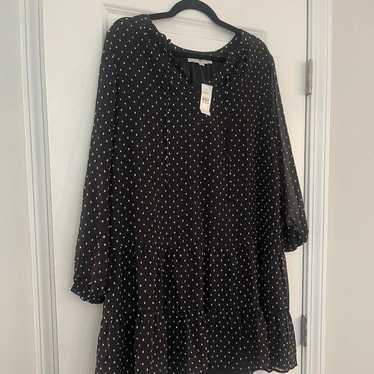 Ann Taylor Loft Tiered Babydoll Black Dress: NWT … - image 1