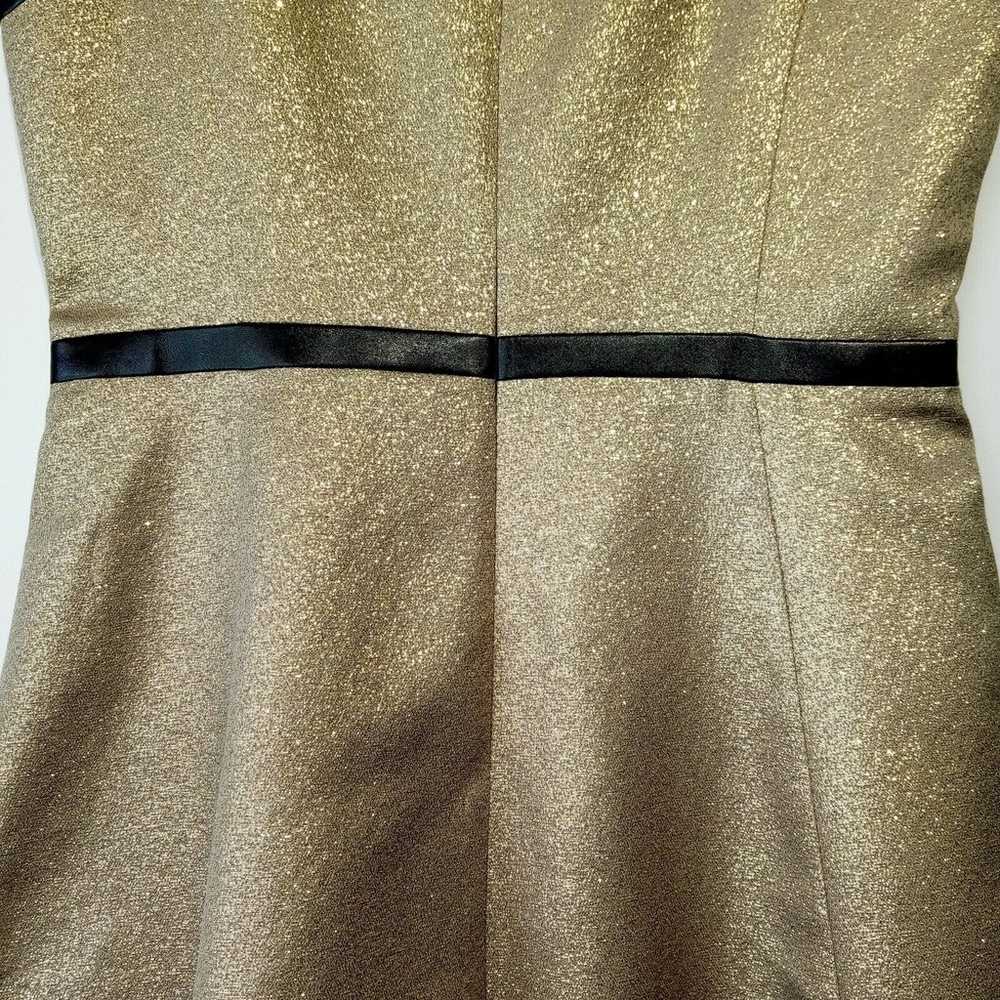 DKNYC Gold Metallic Cocktail  Dress sz 12  Black … - image 10