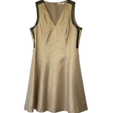 DKNYC Gold Metallic Cocktail  Dress sz 12  Black … - image 1