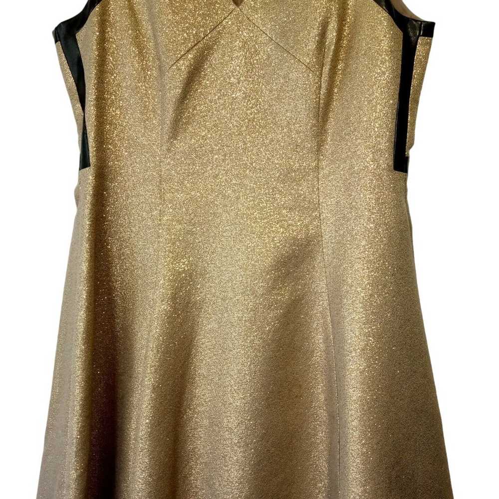 DKNYC Gold Metallic Cocktail  Dress sz 12  Black … - image 4