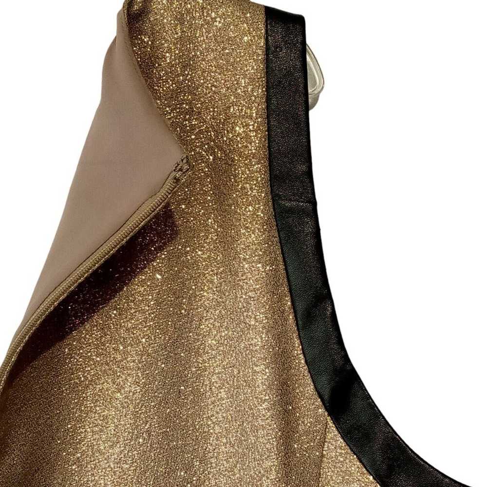 DKNYC Gold Metallic Cocktail  Dress sz 12  Black … - image 5