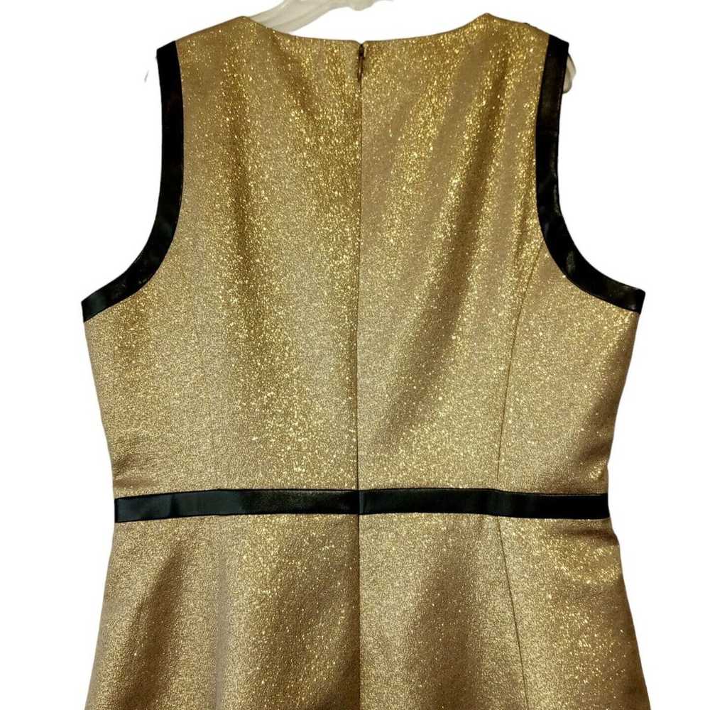 DKNYC Gold Metallic Cocktail  Dress sz 12  Black … - image 8