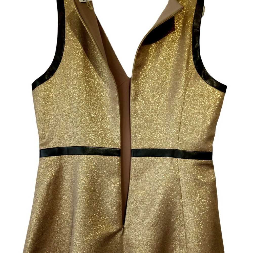 DKNYC Gold Metallic Cocktail  Dress sz 12  Black … - image 9