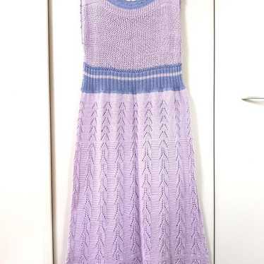 Hand-knitted lilac dress, size L. - image 1