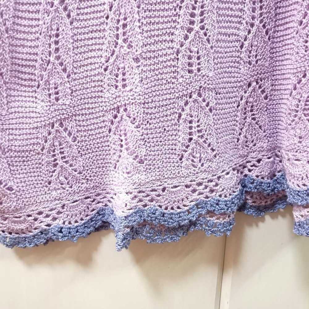 Hand-knitted lilac dress, size L. - image 4