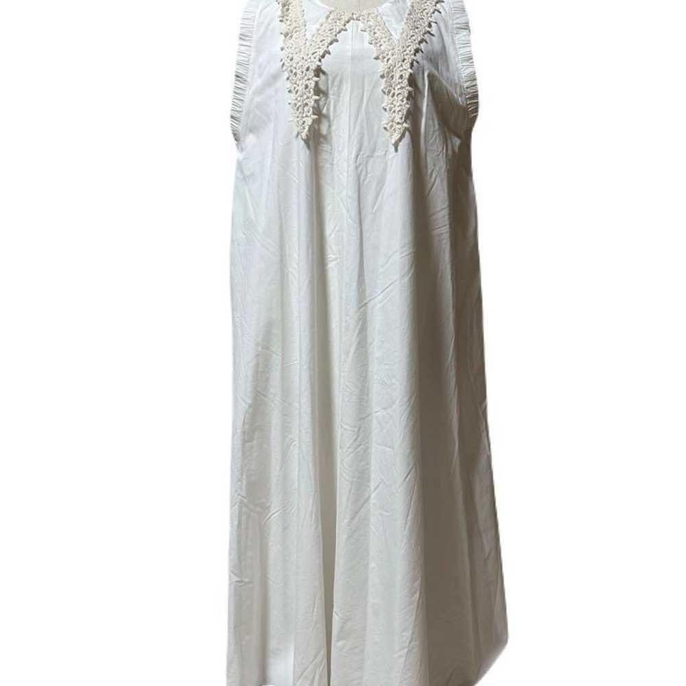 Like-New ZARA Sleeveless Long Dress White Quaker … - image 2