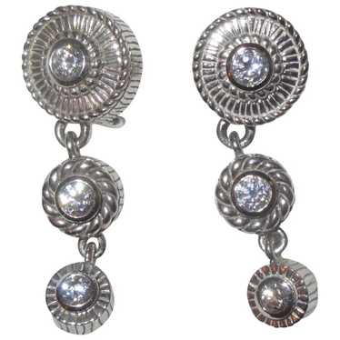 Judith Ripka Diamonique Sterling Triple Drop Earri