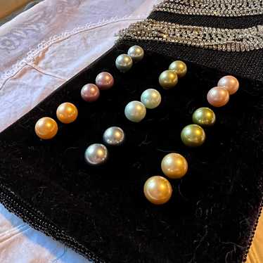 Faux pearls earrings selling as set - image 1