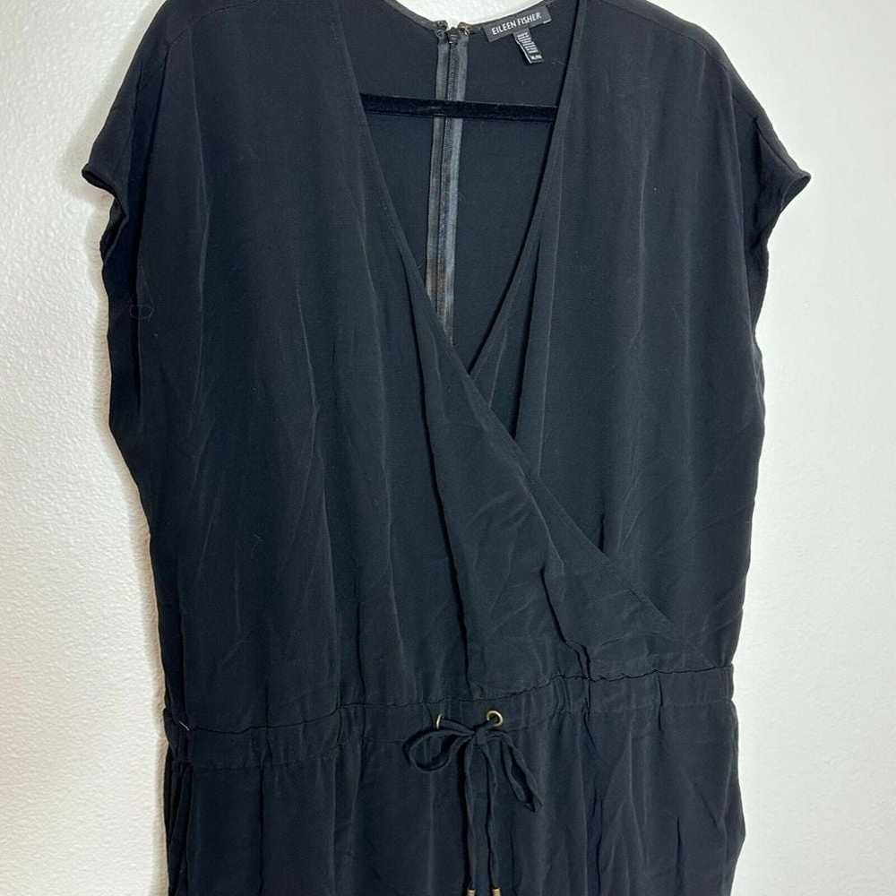 Eileen Fisher Sleeveless Jumpsuit Size XL Black D… - image 3