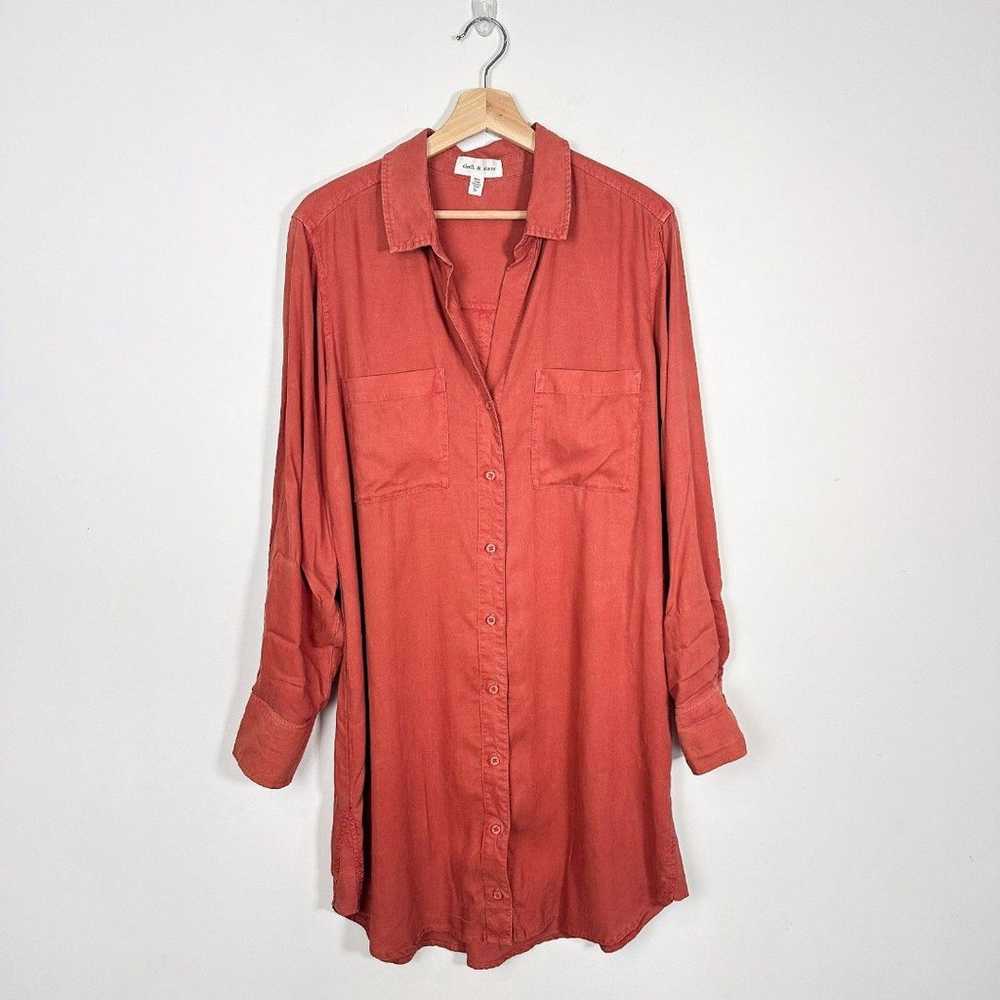 Cloth & Stone Women's Long Sleeve Shirt Dress Sz … - image 4