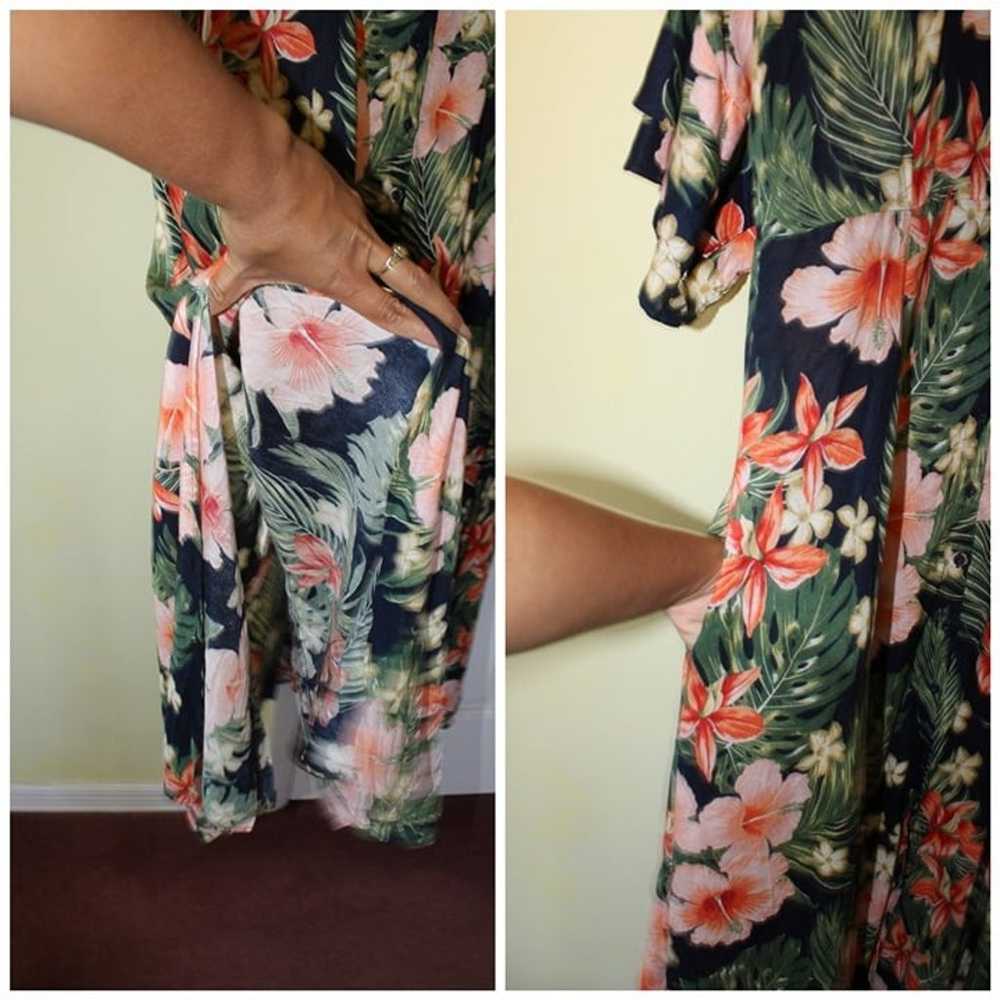 Zara Hawaiian Floral Print Women Maxi Dress Size … - image 10