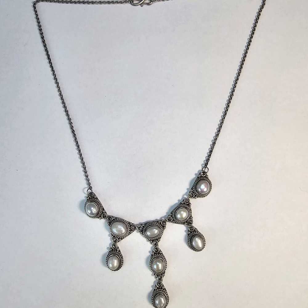 SUARTI BA BEAUTIFUL STERLING Silver NECKLACE CAB … - image 2