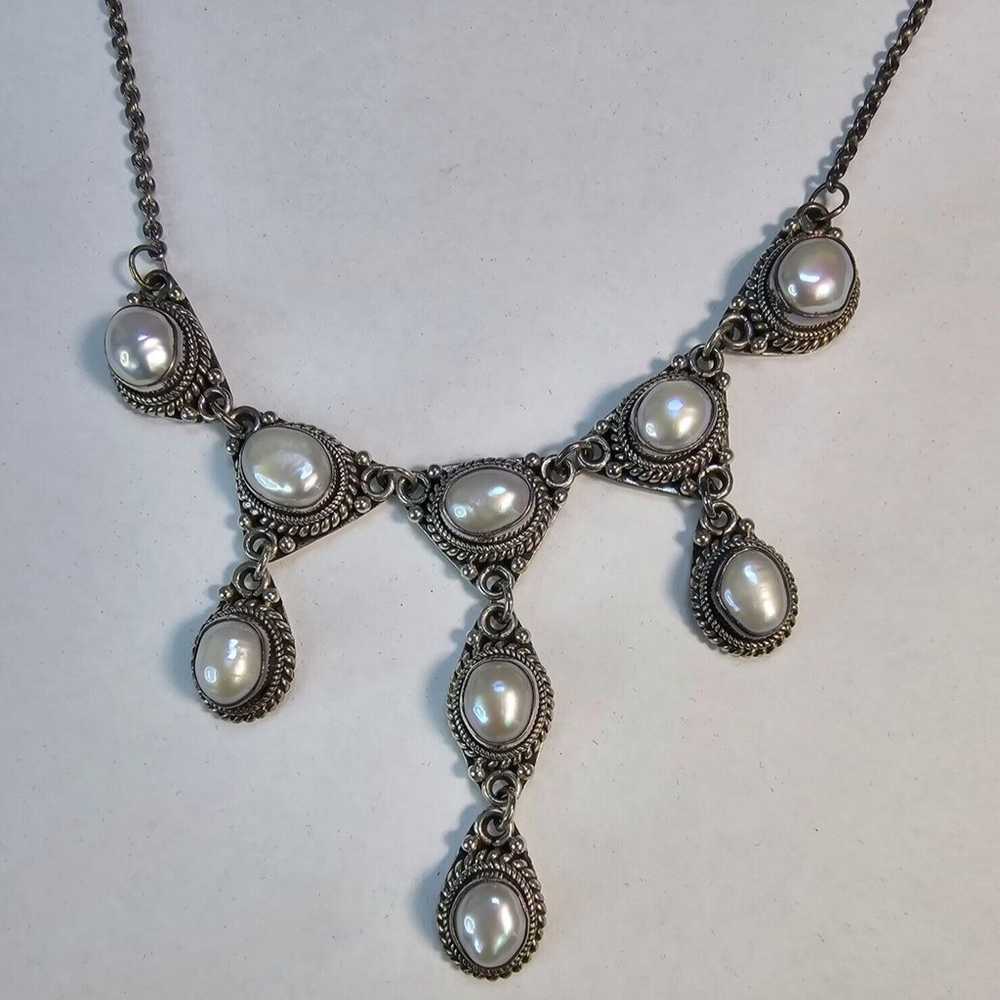 SUARTI BA BEAUTIFUL STERLING Silver NECKLACE CAB … - image 3