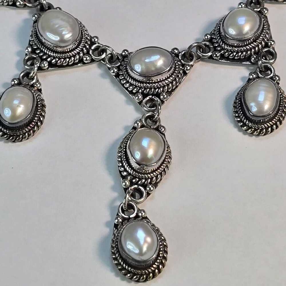 SUARTI BA BEAUTIFUL STERLING Silver NECKLACE CAB … - image 4