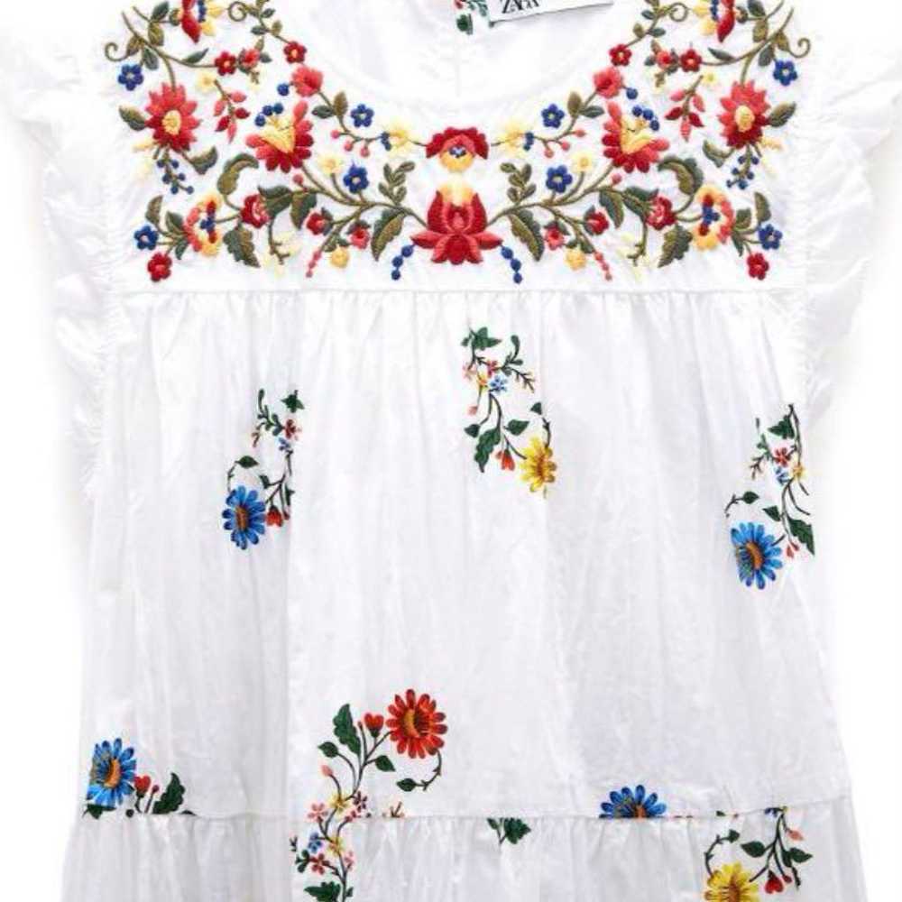 【ZARA】Midi Embroidered Dress - image 5