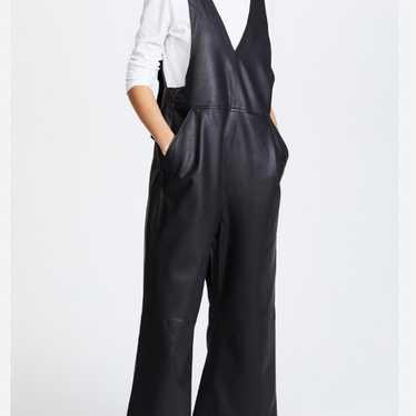 FREE PEOPLE black vegan leather jumpsuit S - image 1