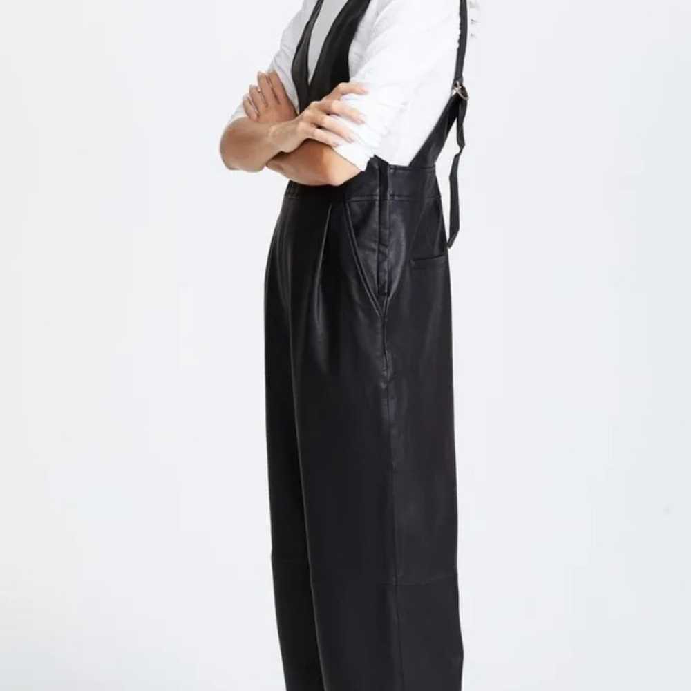 FREE PEOPLE black vegan leather jumpsuit S - image 4